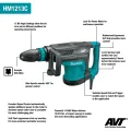 Makita HM1213C Demolition Hammer | 18.6J - SDS-MAX Bits