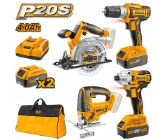 INGCO CKLI2010 Cordless 4-PCs Combo Kit | Drill, Driver, Jigsaw, Circular Saw