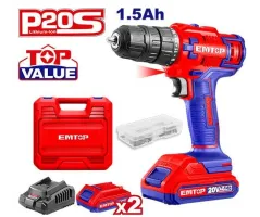 EMTOP ECDL620012 Lithium-ion Cordless Drill | 20V, 45Nm