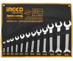 INGCO HKSPA2142 12-PCs Double Open End Spanner Set — 6-32mm