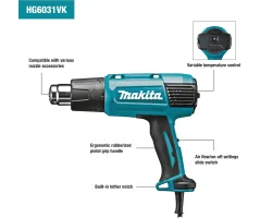 Makita HG6031VK Variable Temperature Heat Gun | 1800W - 50-600°C