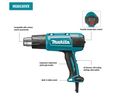 Makita HG6530VK Heat Gun Kit | 650°C - 3 Speeds - LCD Display