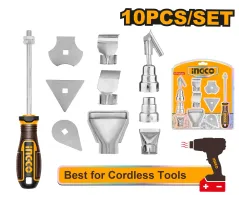 INGCO HGA0131 Heat Gun Accessories Set | 10 Pieces - Nozzles & Scrapers