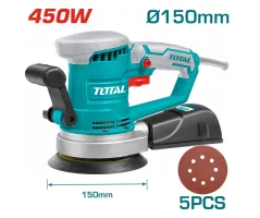 TOTAL TF2041506 Rotary Sander | 450W - 13,000 RPM - 150mm Pad