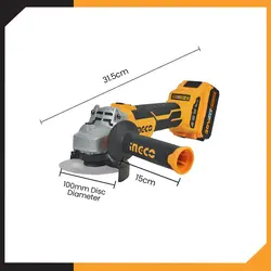 INGCO CAGLI10022 Li-ion Brushless Angle Grinder – 20V