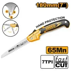 INGCO Fast Cut Foldable Saw 7 Inches