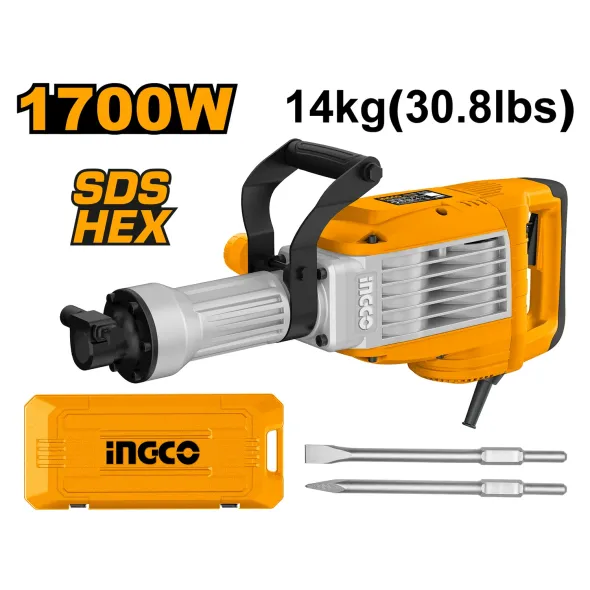 INGCO PDB170068 Demolition Breaker | 1,700W - 50J Impact Force